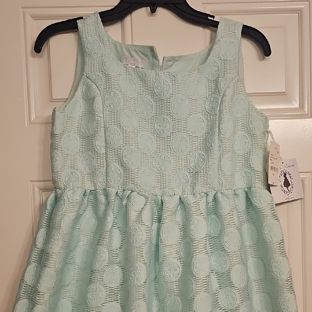 Mint Green Sleeveless Kids Dress